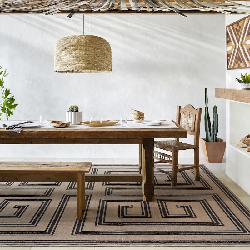 Livabliss Bohemian & Eclectic Ez Jute Graphic Washable Area Rug