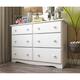 100% Solid Wood 6-drawer Double Dresser by Palace Imports - White