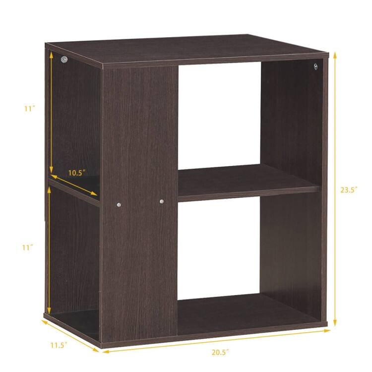 2-Tier Side End Table with Storage Shelves - 20.5" x 11.5" x 23.5" (L x W x H)