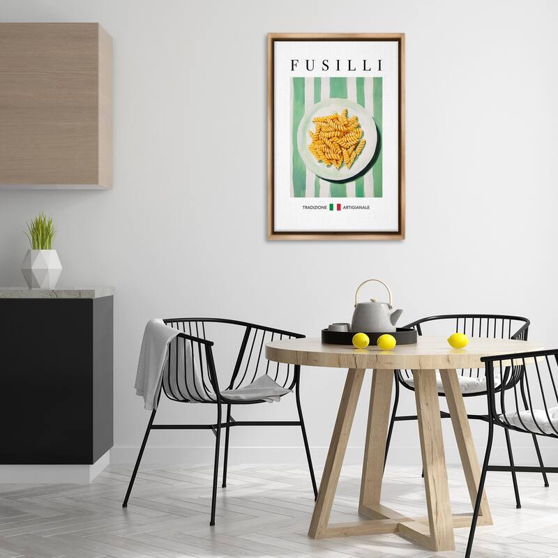 Stupell Traditional Fusilli Pasta Framed Floater Canvas Wall Art Design By Andreas Magnusson