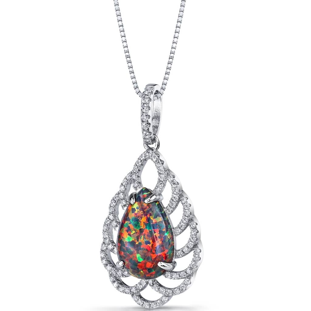 2.75 ct Black Opal Pendant in Sterling Silver