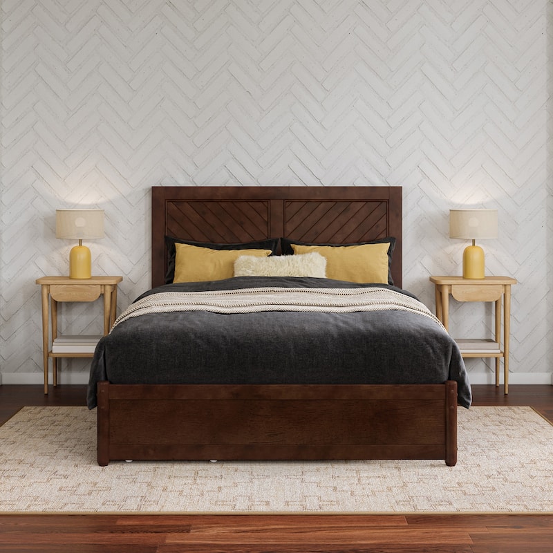 Clayton Platform Bed with Panel Footboard and Storage Drawers