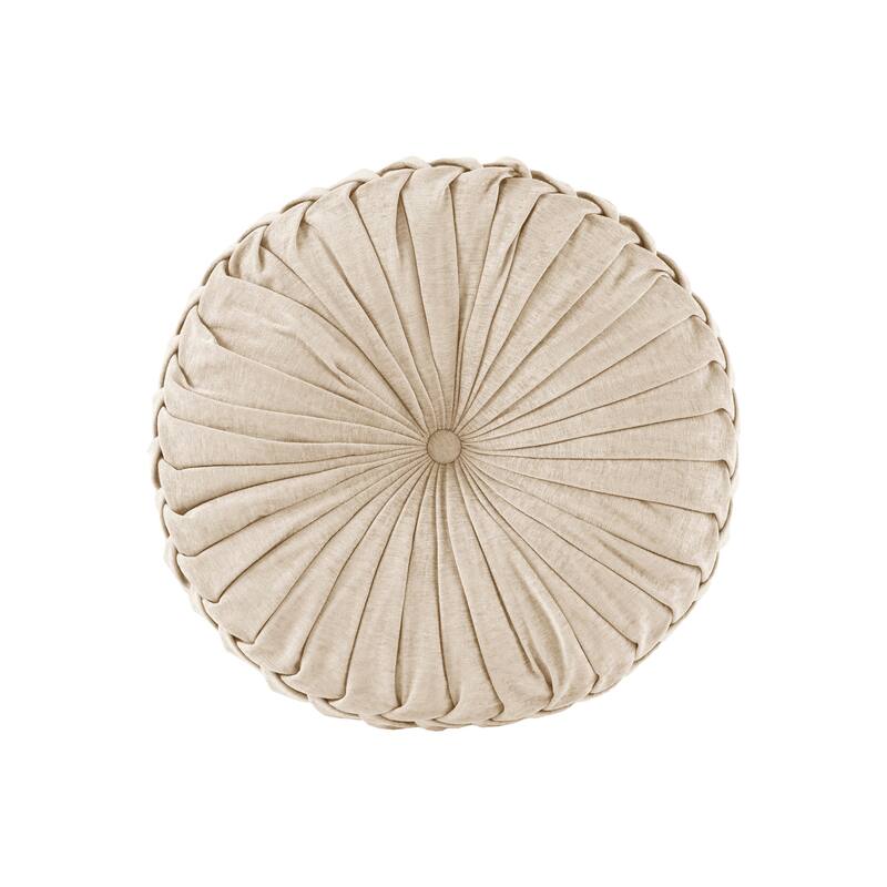 Lara Poly Chenille Round Floor Pillow Cushion by Intelligent Design