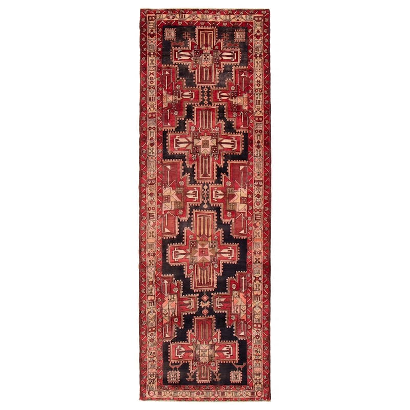 ECARPETGALLERY Hand-knotted Konya Anatolian Red Wool Rug - 3'8 x 11'0 - Red - 3'8 x 11'0