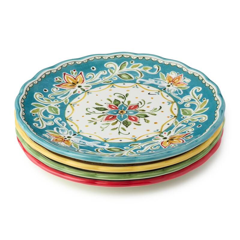Certified International Provence 11" Dinner Plates,Set of 4 Assorted Designs - 11'' W x 11'' D x 1.125'' H