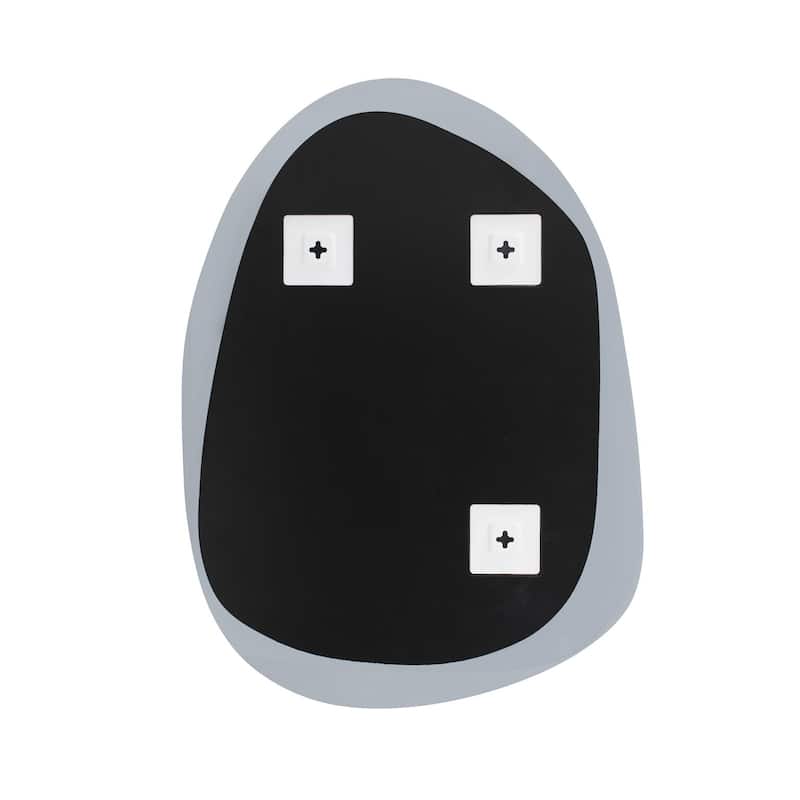 Ahrends Asymmetrical Mirror with Gray Glass Framing - 30H X 22W X 5/8 D