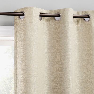 Sun Zero Serenity 2-Piece Abstract Magnetic Closure Total Blackout Grommet Curtain Panel Pair