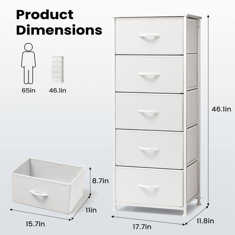 Pellebant 5 Drawers Vertical Storage Tower Organizer