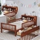 preview thumbnail 14 of 34, Twin Size Bed with Headboard Storage Rack, Two Under-Bed Drawers, Three-Side Guardrails for Safety and Security,White