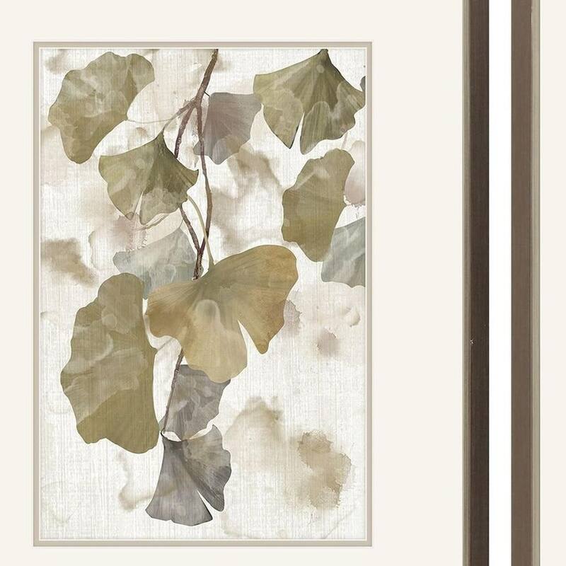 HomeRoots Set Of Two Gingko Accent Silver Framed Wall Art