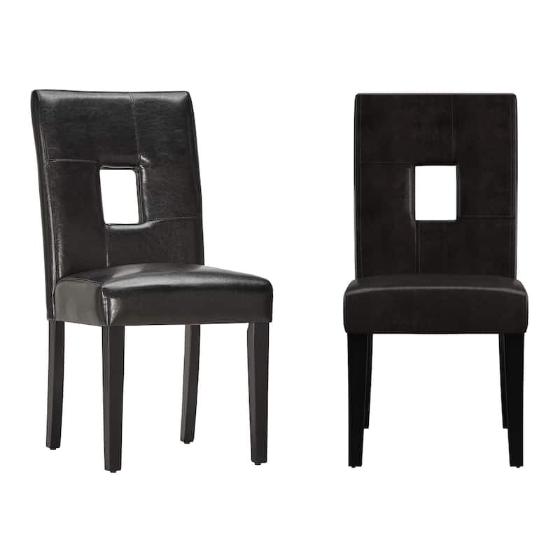 Brda Keyhole Back Dining Chairs (Set of 2) - Black Faux Leather