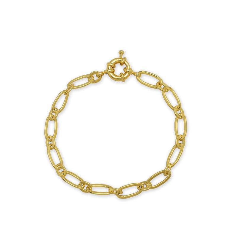 Victoria Townsend Yellow Gold Plated Thin Rolo Link Chain Bracelet - 7.5 Inch - Yellow