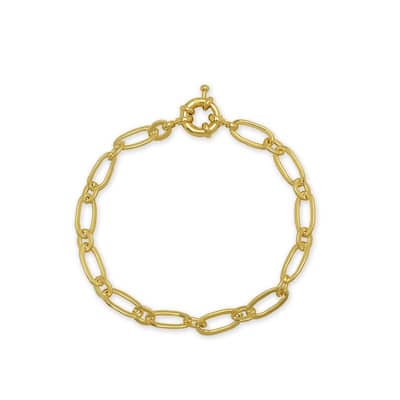 Victoria Townsend Yellow Gold Plated Thin Rolo Link Chain Bracelet