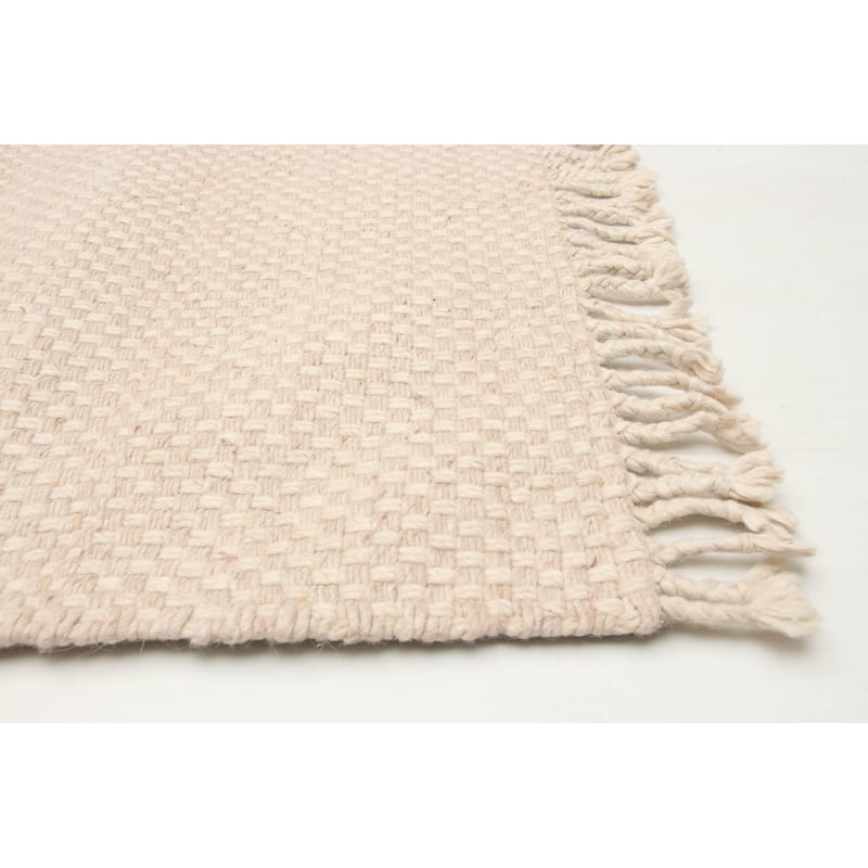 ECARPETGALLERY Braid weave Sienna Beige Wool Rug - 4'11 x 7'8