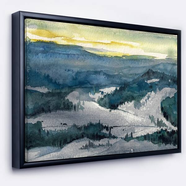Shop Designart Dark Mountains Watercolor Landscape Painting