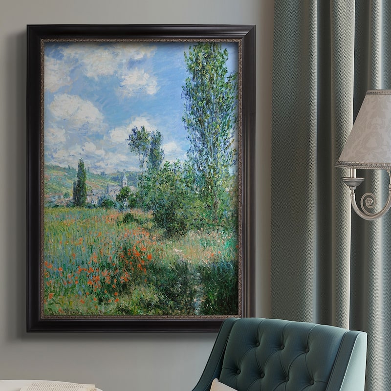 View of Vétheuil Premium Framed Canvas- Ready to Hang