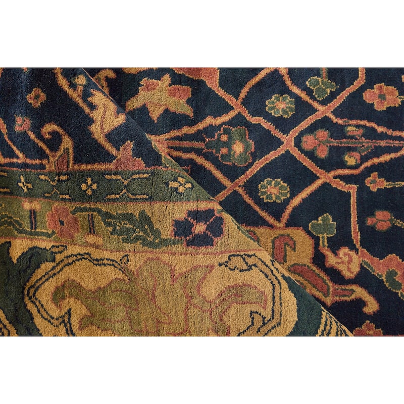 EXQUISITE RUGS ONE-OF-A-KIND Rare and Unusual Bijar Hand Knotted Navy Rug - 11'6"x18'