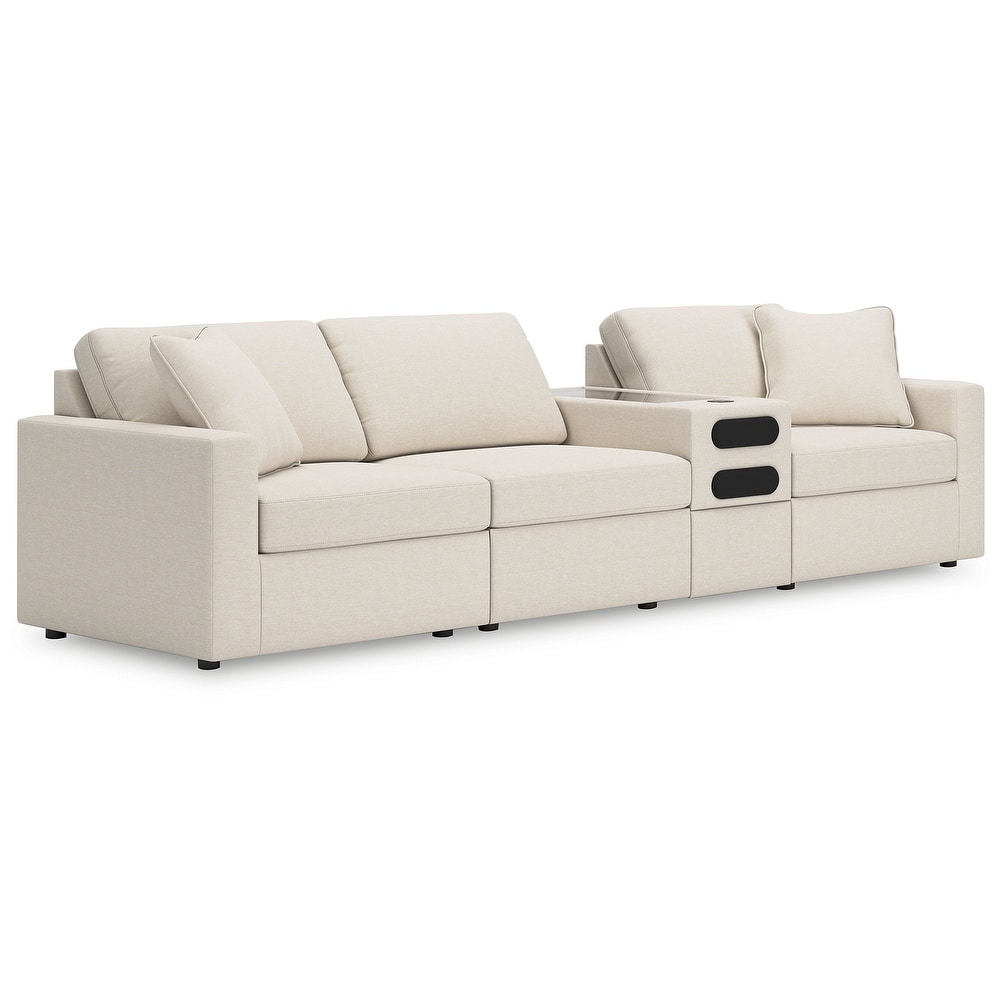 Signature Design by Ashley Modmax 4-Piece Sectional with Audio Console - 125"W x 37"D x 36"H