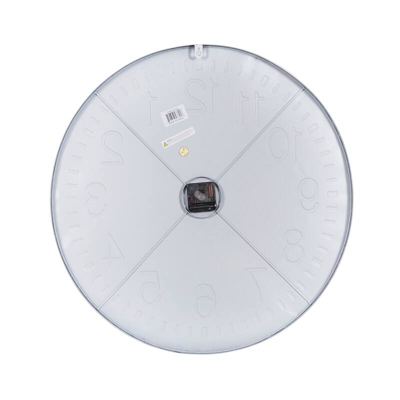 Metal Round Wall Clock - White - Roche River Decor - 2"W x 24"L x 24"H