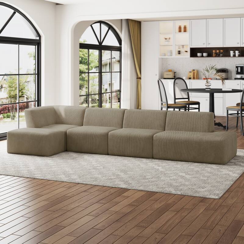 Oversized Corduroy Modular Sectional Fabric Sofa