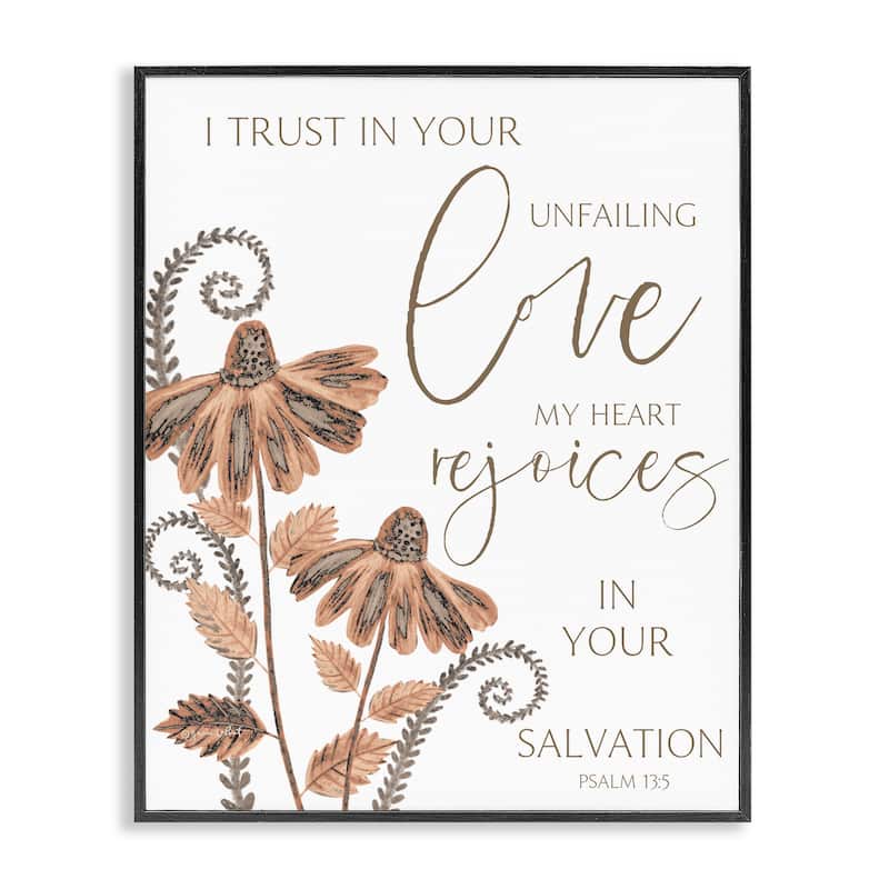 Stupell Trust In Your Unfailing Love Framed Giclee Art Design By Annie LaPoint - 24 x 30 - Black