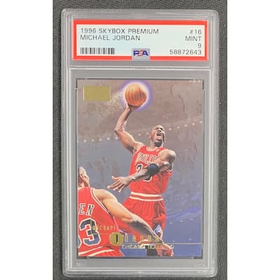 Michael Jordan 1996 Skybox Premium Basketball Card #16 Graded PSA 9 - 8' x 11'
