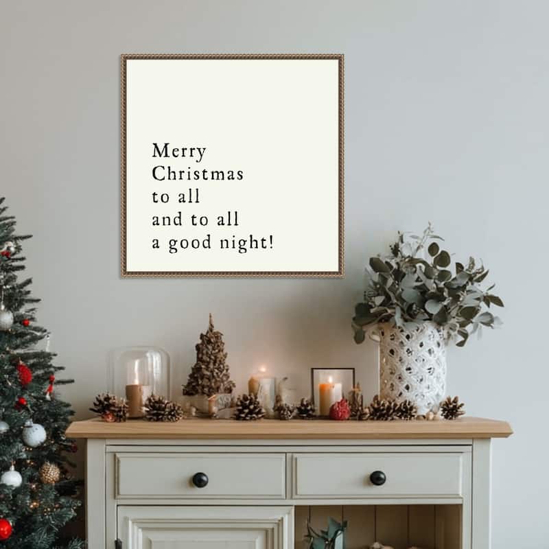 Merry Christmas To All by Amanti Art Portfolio Framed Canvas Wall Art Print