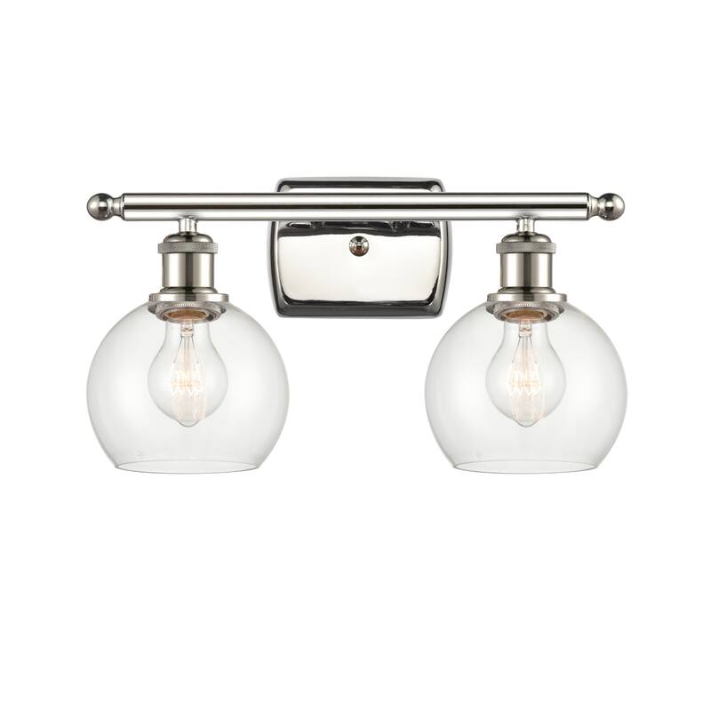 Innovations Lighting 516-2W-9-16 Athens Vanity Athens 2 Light 16" Wide - Polished Nickel / Clear