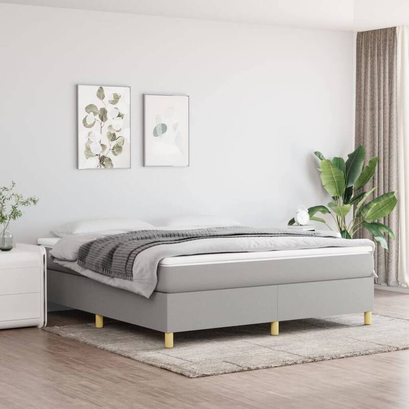 vidaXL Box Spring Bed Base Platform Bed Frame with Mattress for Bedroom Fabric