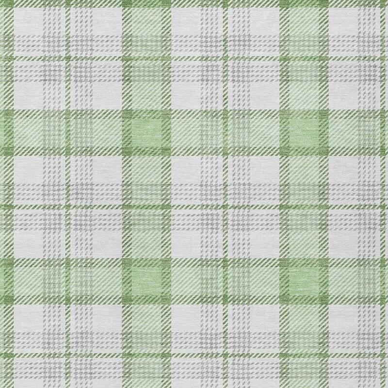 HomeRoots Plaid Transitional Rectangle Outdoor Rug