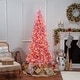 preview thumbnail 2 of 1, 7.5 Foot Pink Tuscany Tinsel Tree with 450 Clear Lights - N/A