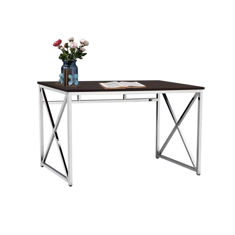 Madison Office Workspace Desk MDF/Chrome In Brown