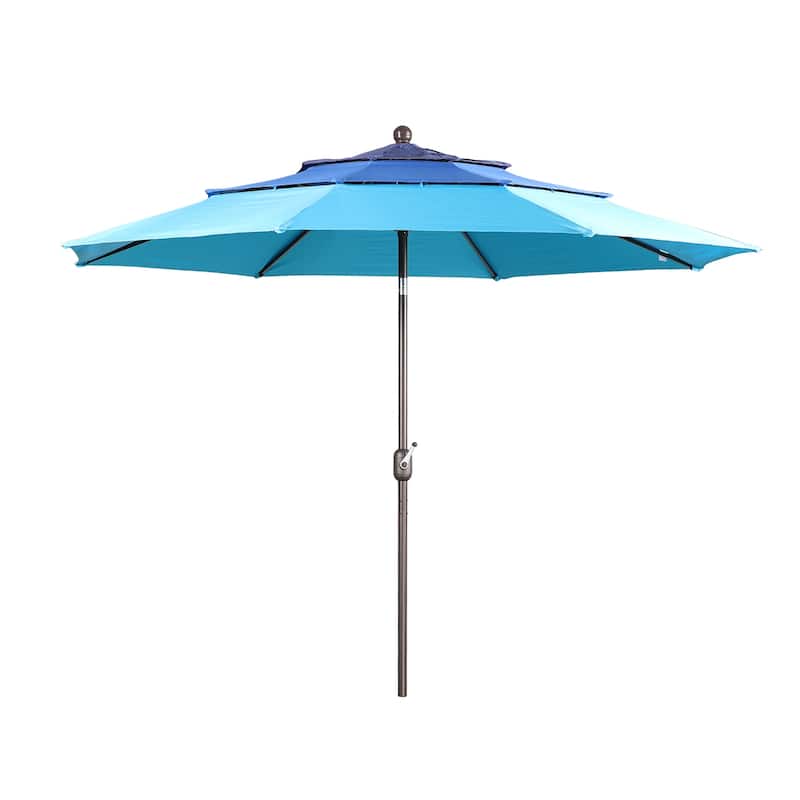 Aoodor Patio Umbrella 10 ft. for Dining Table Outdoor Market Yard Use 3 Tier Ventilation (Umbrella only)