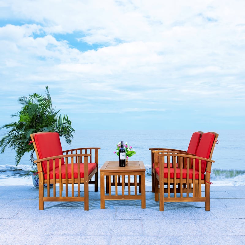 SAFAVIEH Outdoor Rocklin 4-piece Conversation Patio Set