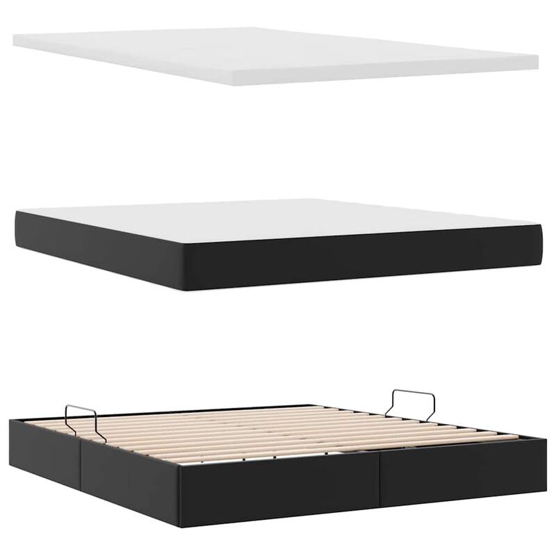 vidaXL Storage Bed with Mattress in Faux Leather