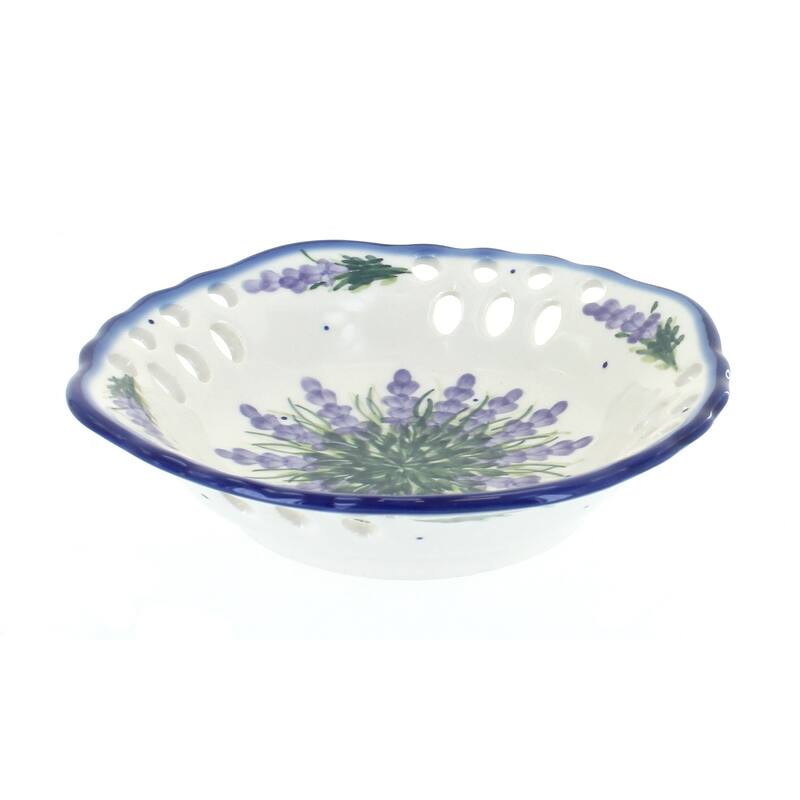 Blue Rose Polish Pottery 32A WR Unikat Small Fruit Dish