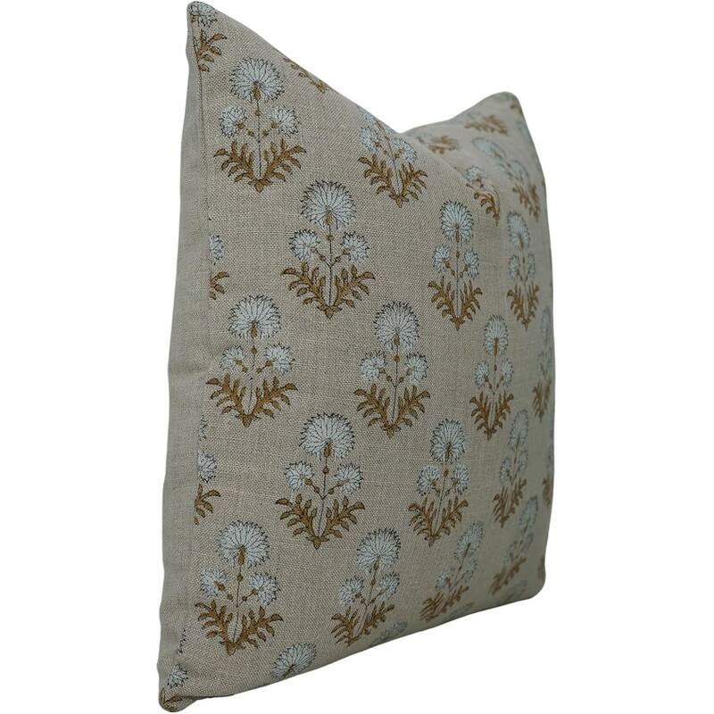 Linen Bohemian Block print pillow Cover- Rishi