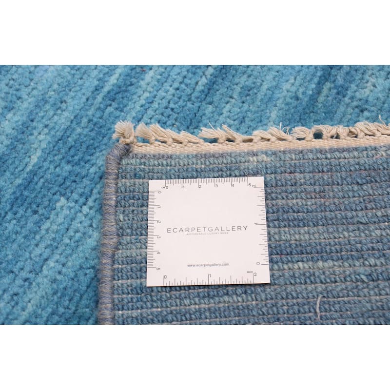 ECARPETGALLERY Hand-knotted Mystique Blue Silk, Wool Rug - 10'0 x 14'0