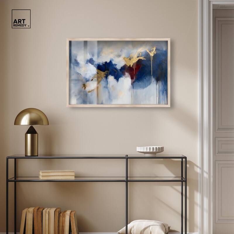 Eclipse of Gold and Blue Shadowbox by Art Remedy