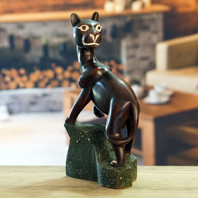 Novica Handmade Save Our Wildlife Wood Sculpture