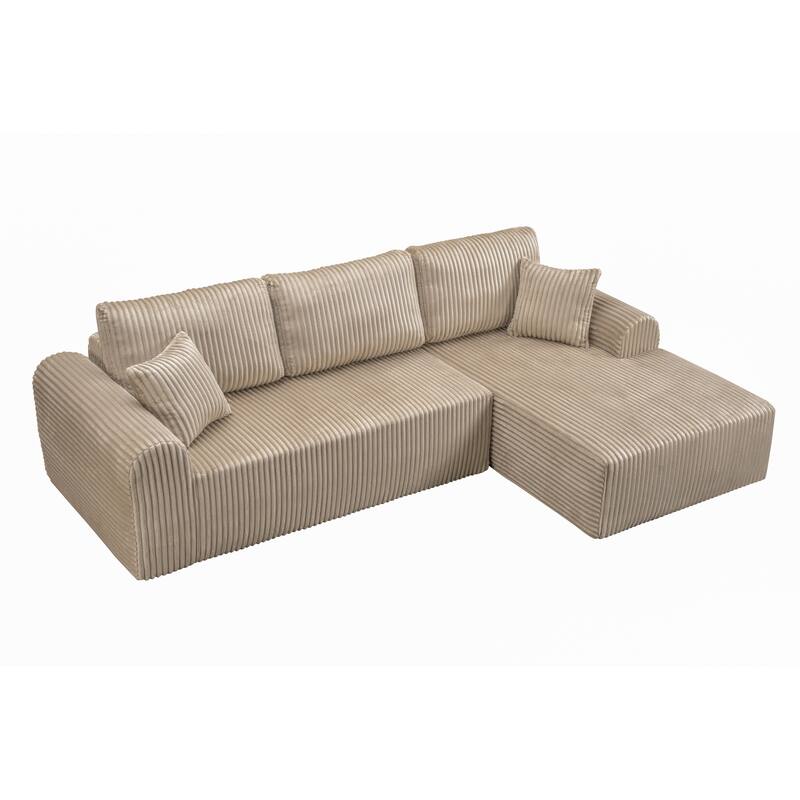 109" Cloud Modular Sectional Sofa Couch with L-Shaped Chaise, Minimalist Upholstered Corner Sofa, Deep Seat Couch