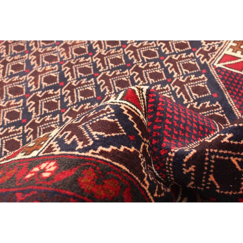 ECARPETGALLERY Hand-knotted Teimani Dark Navy Wool Rug - 2'9 x 4'5