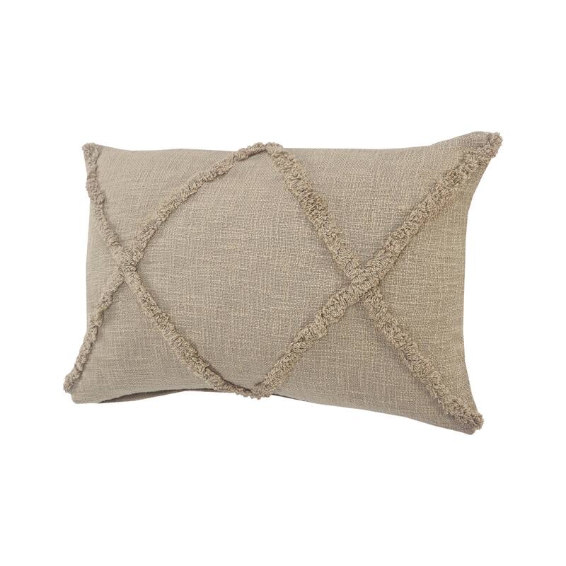 Boho Distressed Diamond Cotton Throw Pillow