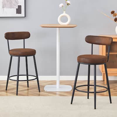 Two Sets Of Rrgonomic High Leg Bar Chairs,Technology Fabric Cushions,The Total Height Is 35.5 Inches