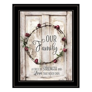 TrendyDecor4U Traditional "Our Family" Framed Print Wall Art by Lori Deiter - White, Brown, Red