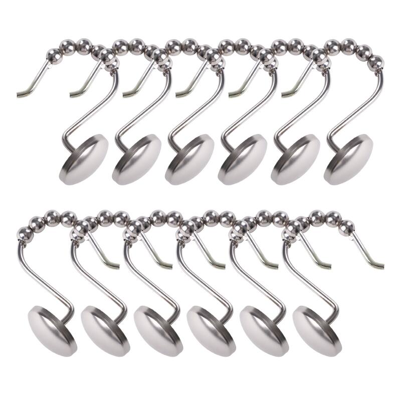 Utopia Alley Shower Hooks - Rust Resistant Roller Shower Curtain Hooks for Shower Curtain - Set of 12