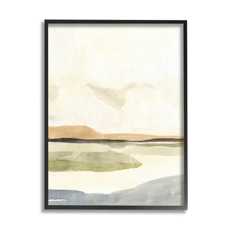 Stupell Scenic River Landscape Sky Framed Giclee Art, Design by Annie Warren - 16 x 20 - Black