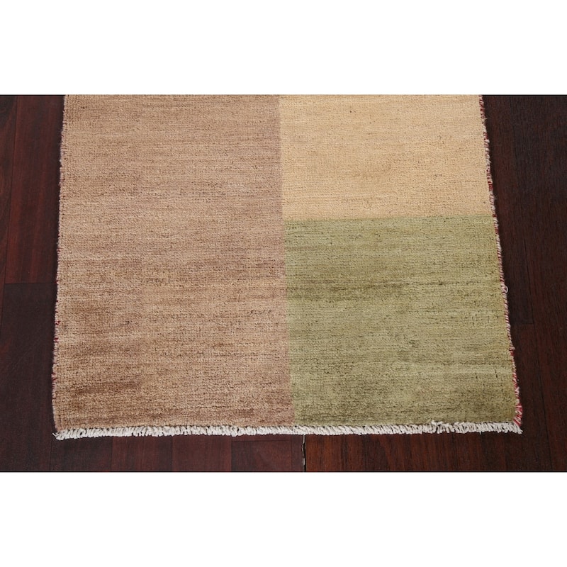 Contemporary Gabbeh Kashkoli Oriental Runner Rug Wool Handmade Carpet - 2'2" x 9'9"