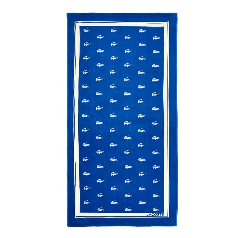 Lacoste Home Oversized 36"W x 72"L 100% Luxury Cotton Beach Towel - 36" x 72" - Foulard Croc