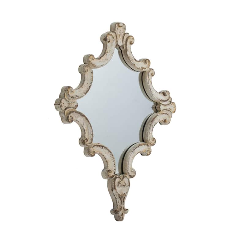 Abstract Diamond Wooden Wall Mirror - 30"